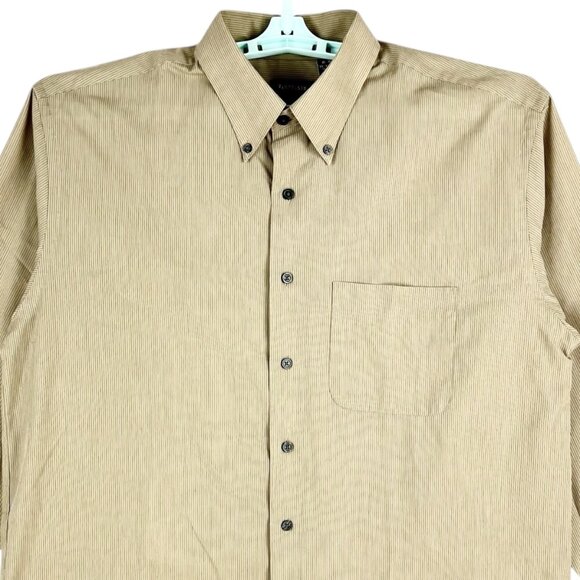 Van Heusen Men's Wrinkle-Free Stain Shield Button-Down Tan Shirt Size L 16-16.5 - Picture 3 of 9